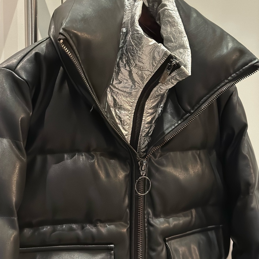 Gorgeous and warm jacket with faux vest (silver) insert